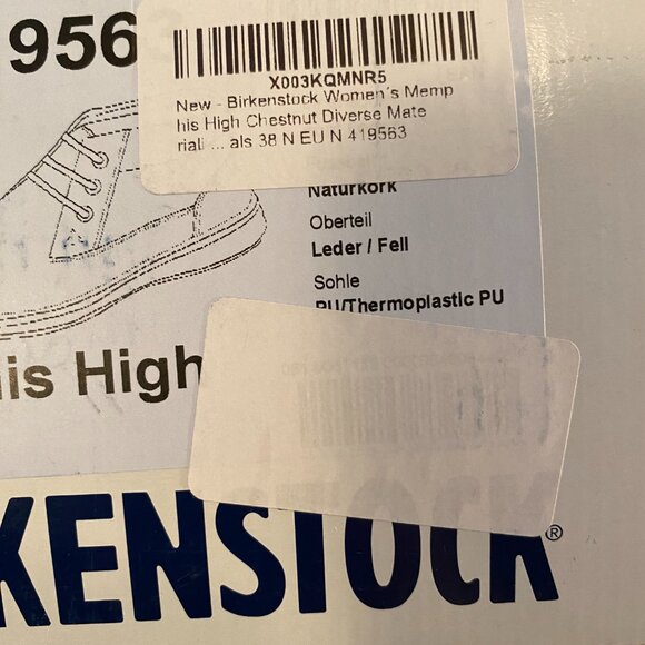 NIB Birkenstock Memphis High Shearling Lined Chestnut Brown EU 38 - Picture 6 of 6